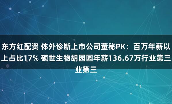 东方红配资 体外诊断上市公司董秘PK：百万年薪以上占比17% 硕世生物胡园园年薪136.67万行业第三